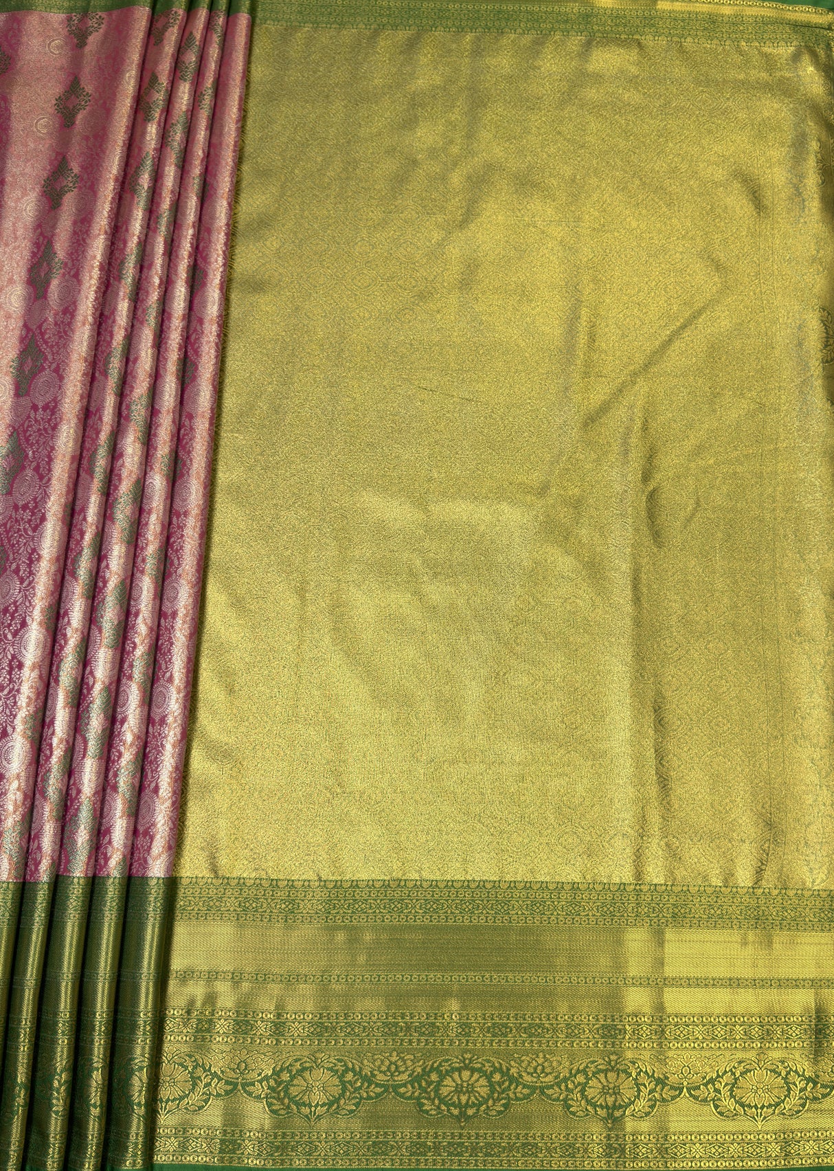 MIMOSA Gajari Kanjivaram Art Silk Saree β pallu and zari work detail