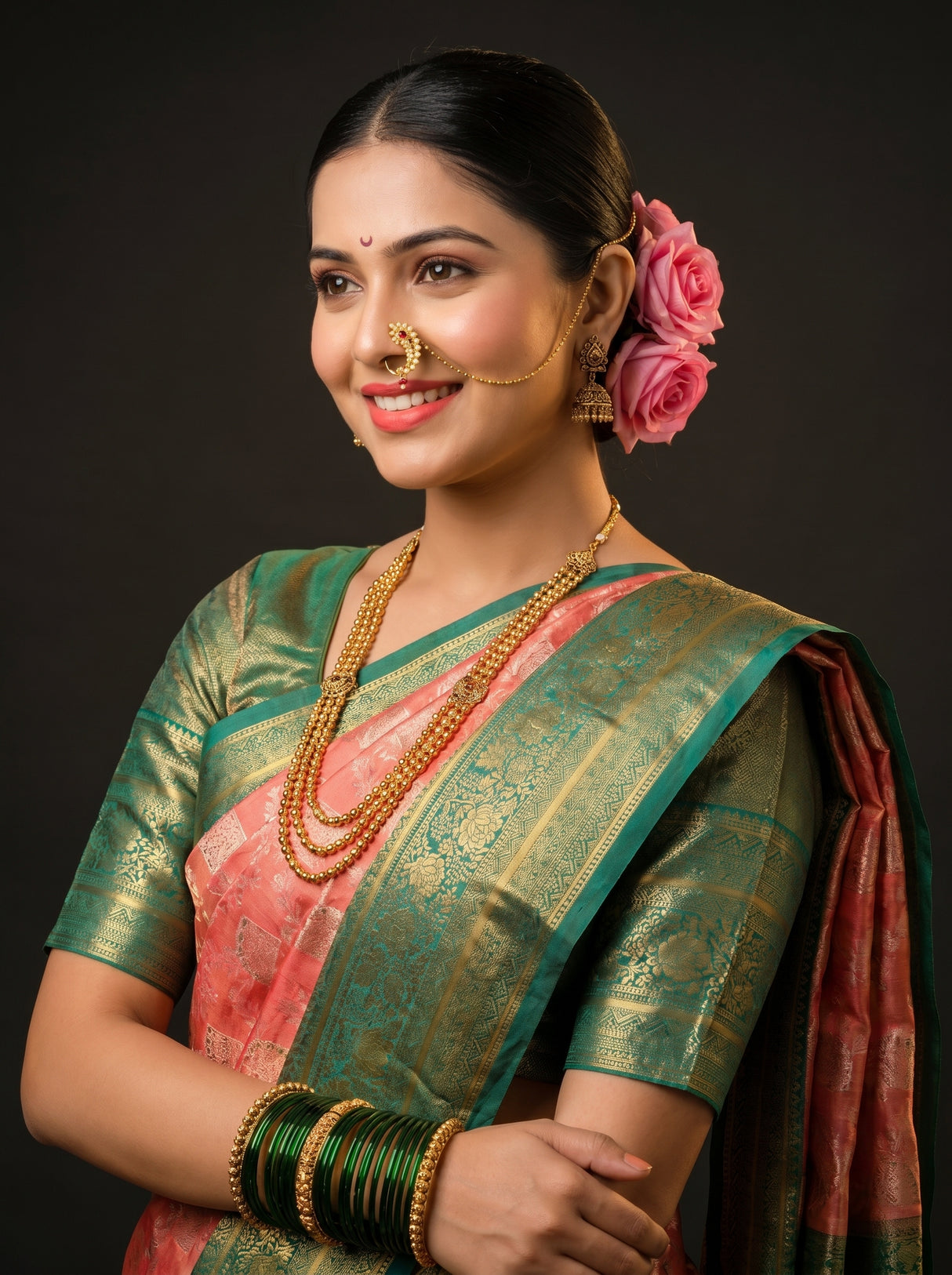 MIMOSA Gajari Kanjivaram Art Silk Saree β pose 10 styling detail