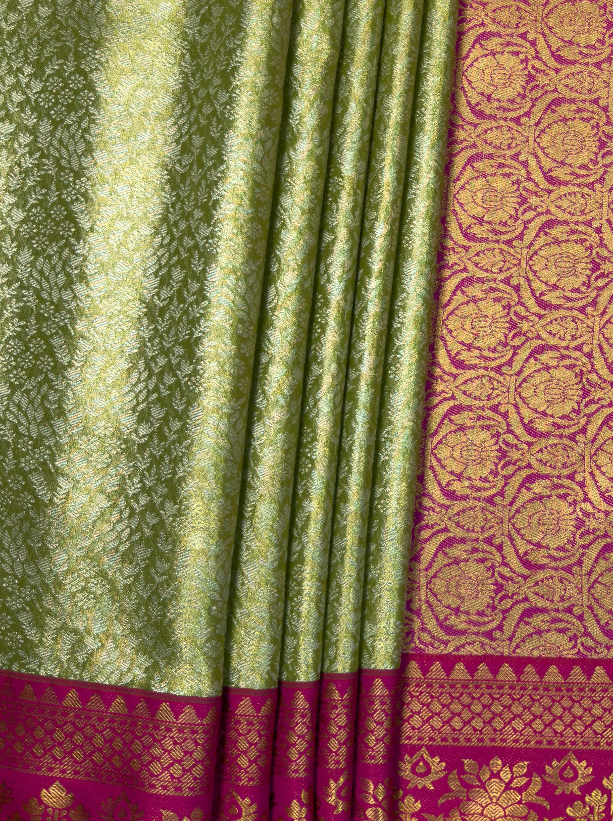 MIMOSA Olive Kanjivaram Art Silk Saree β fleets shot full lifestyle