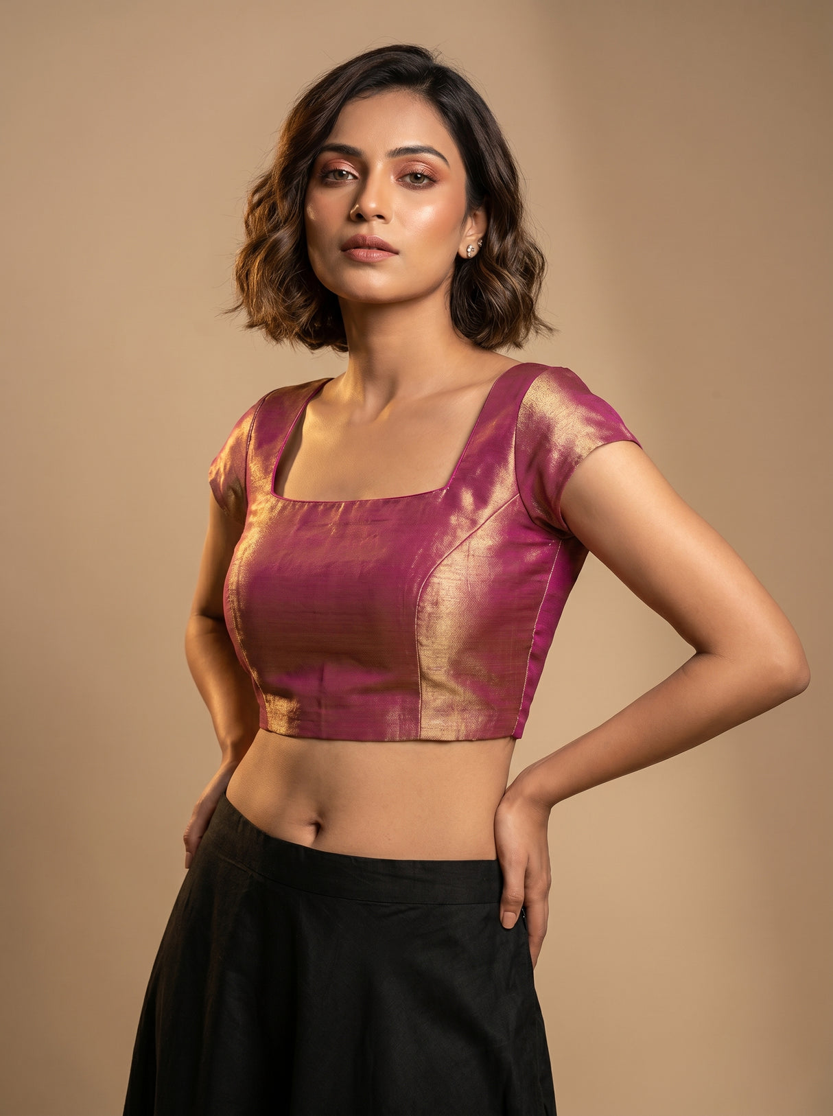 MIMOSA Saffire Kanjivaram Art Silk Saree β blouse close-up