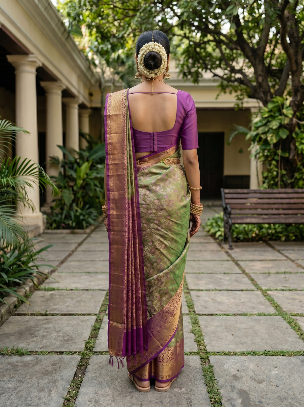 MIMOSA Green Saree Saree — pose 2 styling detail