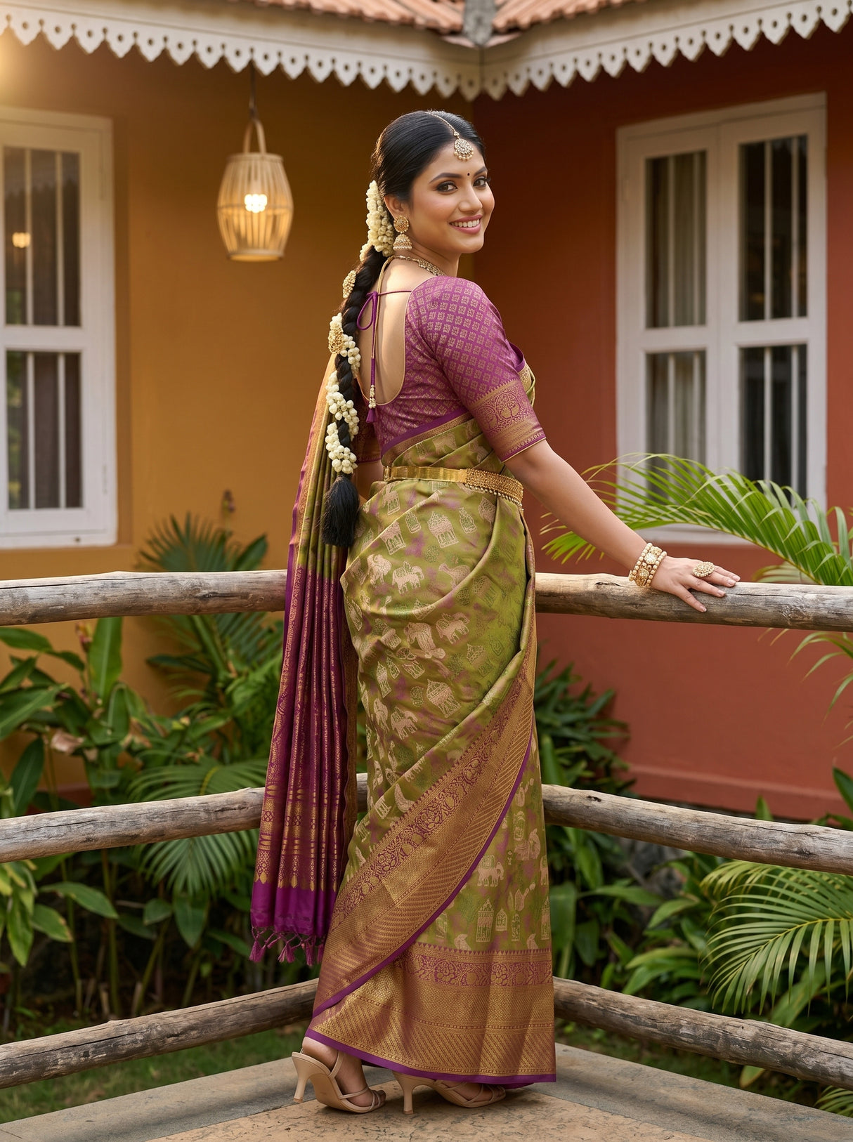 MIMOSA Green Saree Saree — pose 7 styling detail