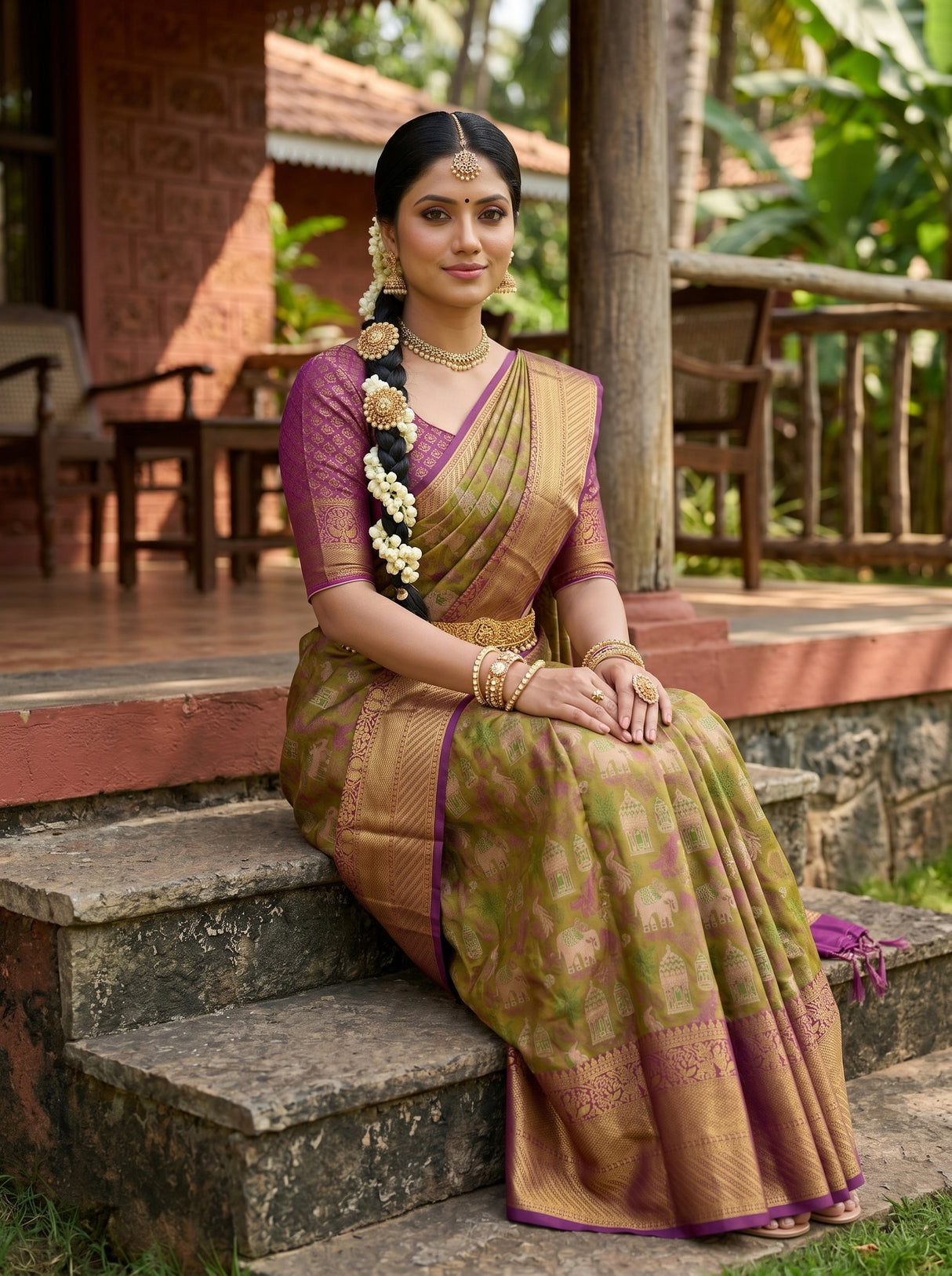 MIMOSA Green Saree Saree — pose 8 styling detail