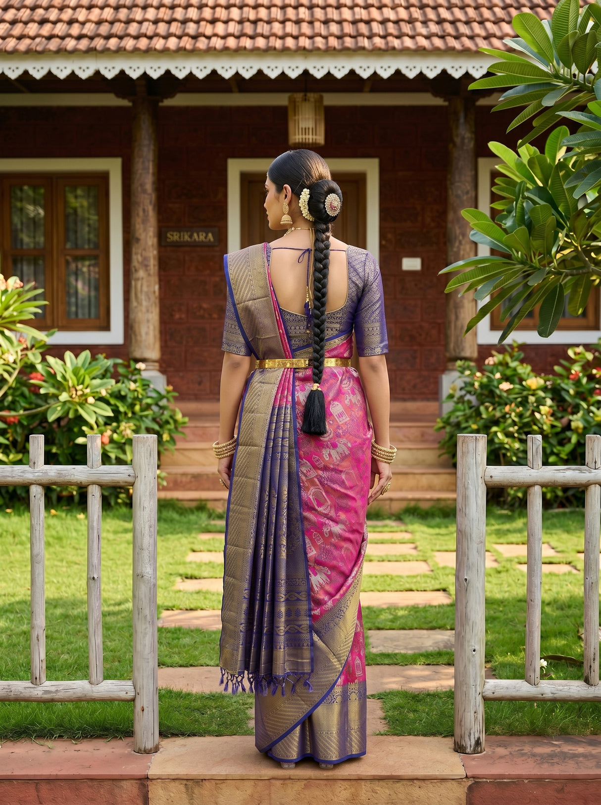 MIMOSA Rani Saree Saree — pose 2 styling detail