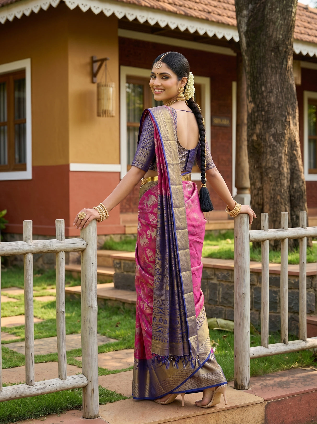 MIMOSA Rani Saree Saree — pose 7 styling detail