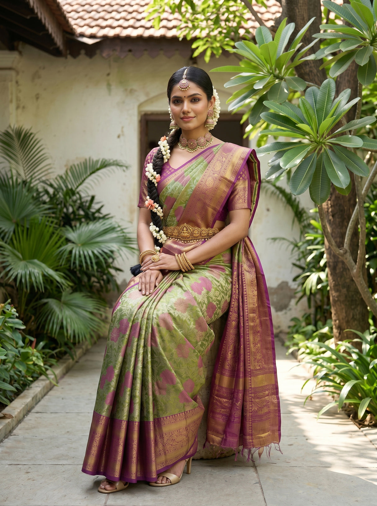 MIMOSA Green Saree Saree — pose 8 styling detail
