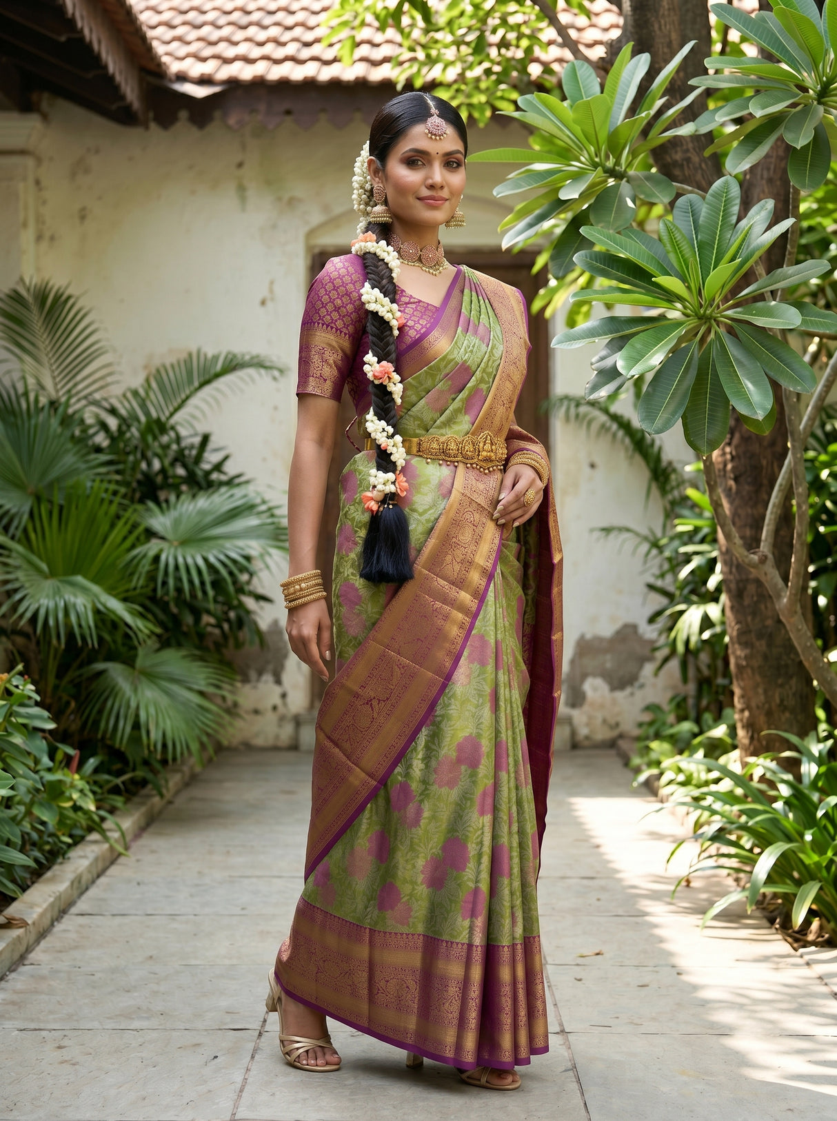 MIMOSA Green Saree Saree — pose 9 styling detail