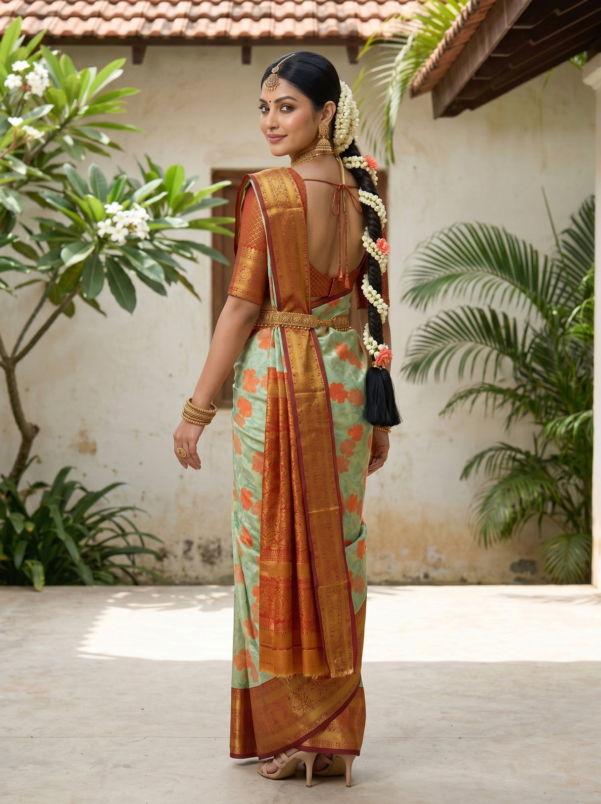 MIMOSA Pista Saree Saree — pose 7 styling detail