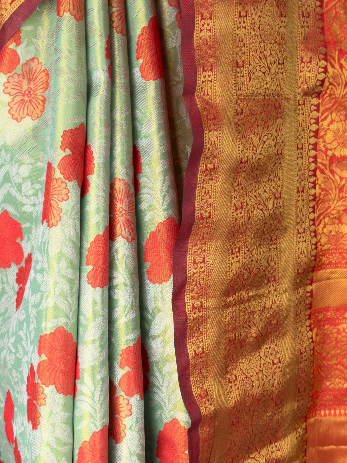 MIMOSA Pista Saree Saree — fleets shot full lifestyle