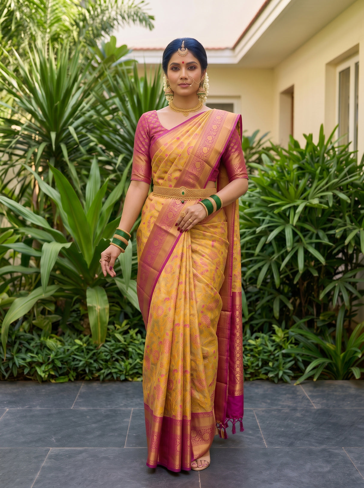 MIMOSA Gold Saree Saree — pose 5 styling detail