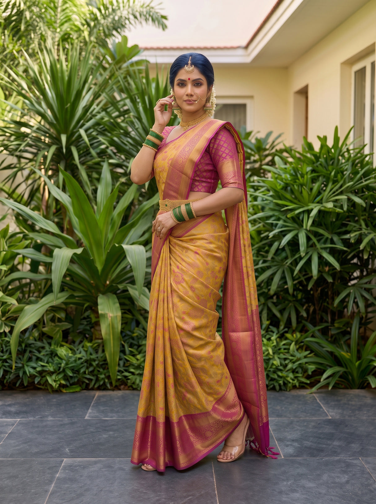 MIMOSA Gold Saree Saree — pose 9 styling detail
