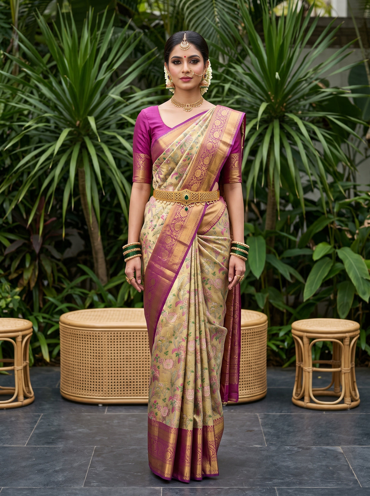 Magenta Saree