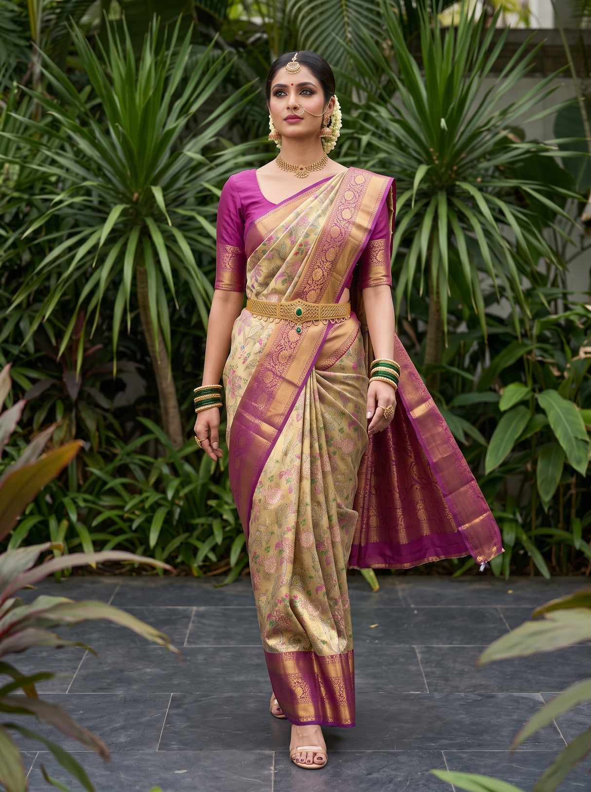 MIMOSA Magenta Saree Saree — pose 6 styling detail