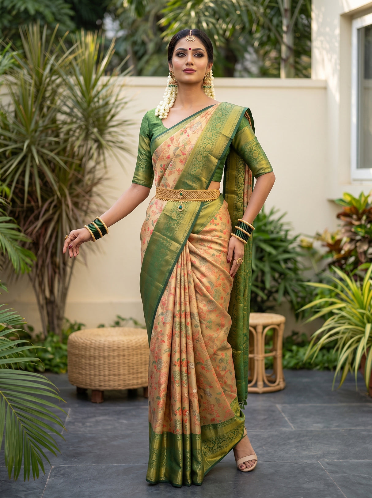 MIMOSA Red Saree Saree — pose 5 styling detail