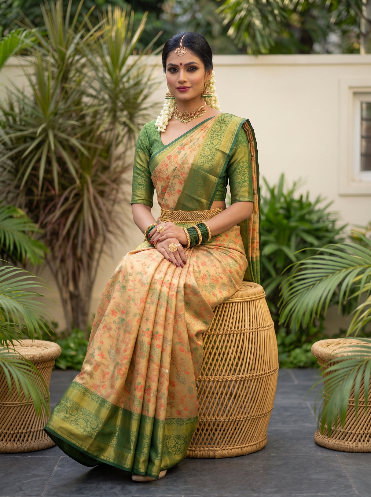 MIMOSA Red Saree Saree — pose 9 styling detail