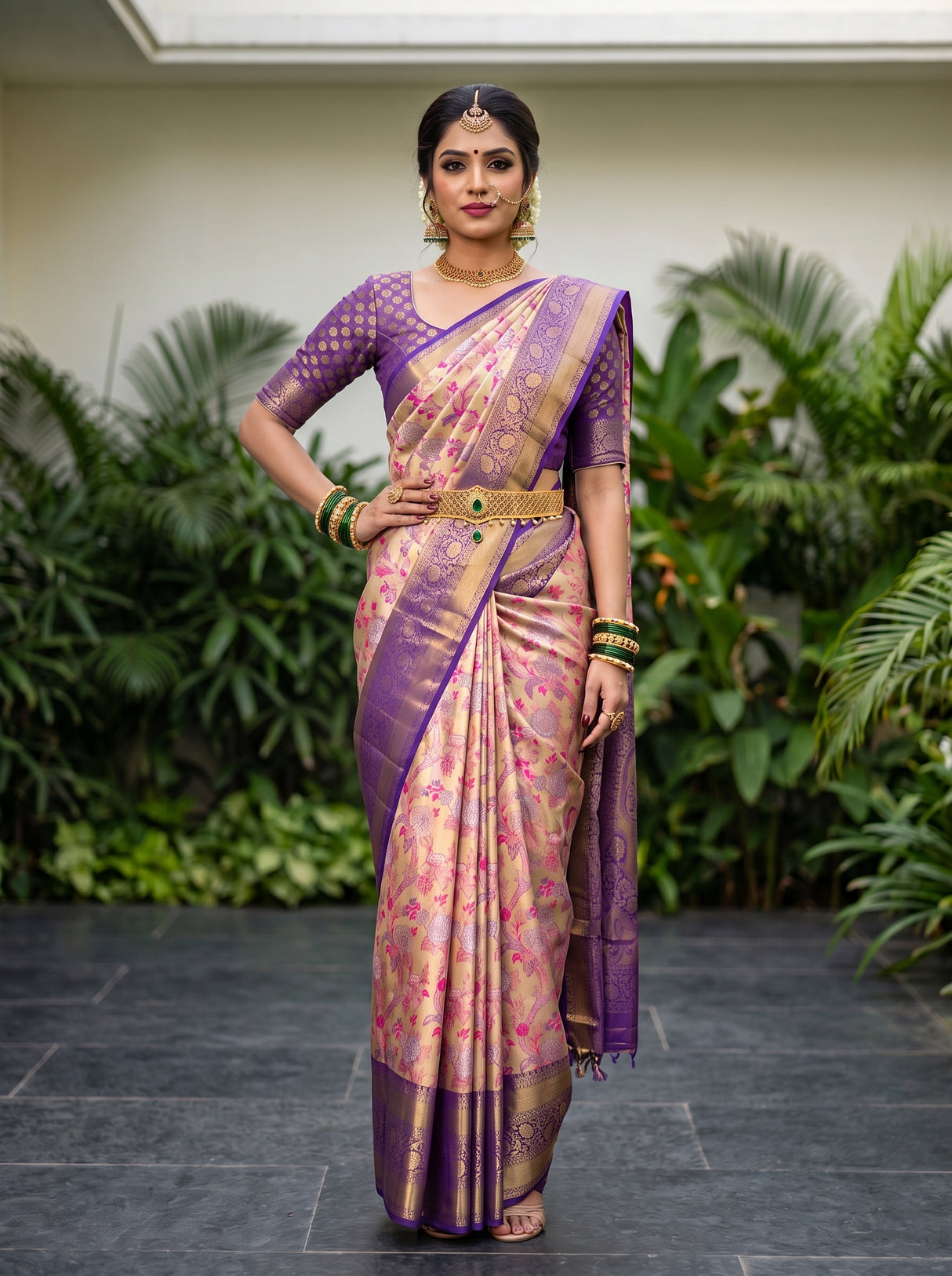 MIMOSA Rani Saree Saree — pose 4 styling detail
