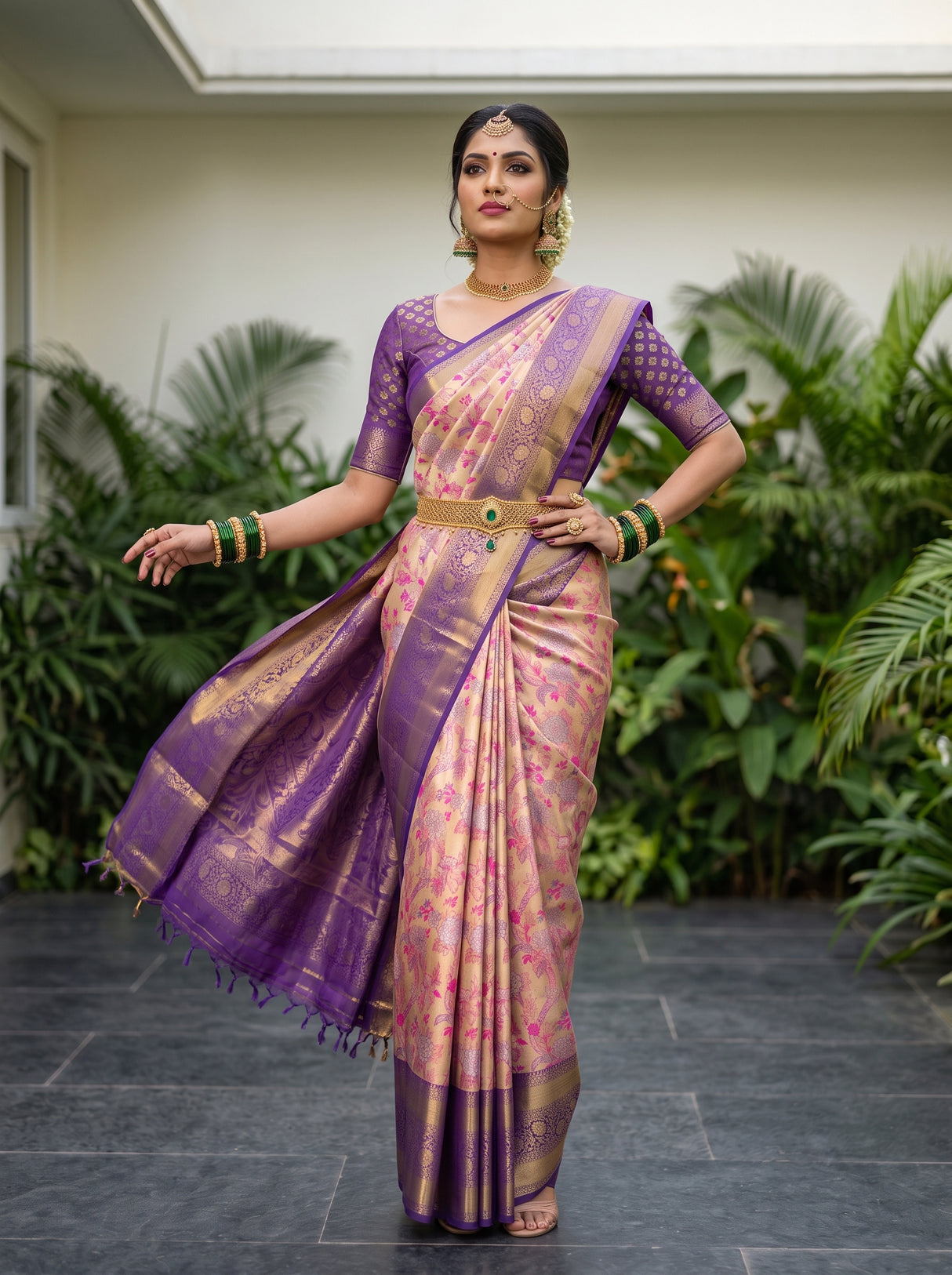 MIMOSA Rani Saree Saree — pose 5 styling detail