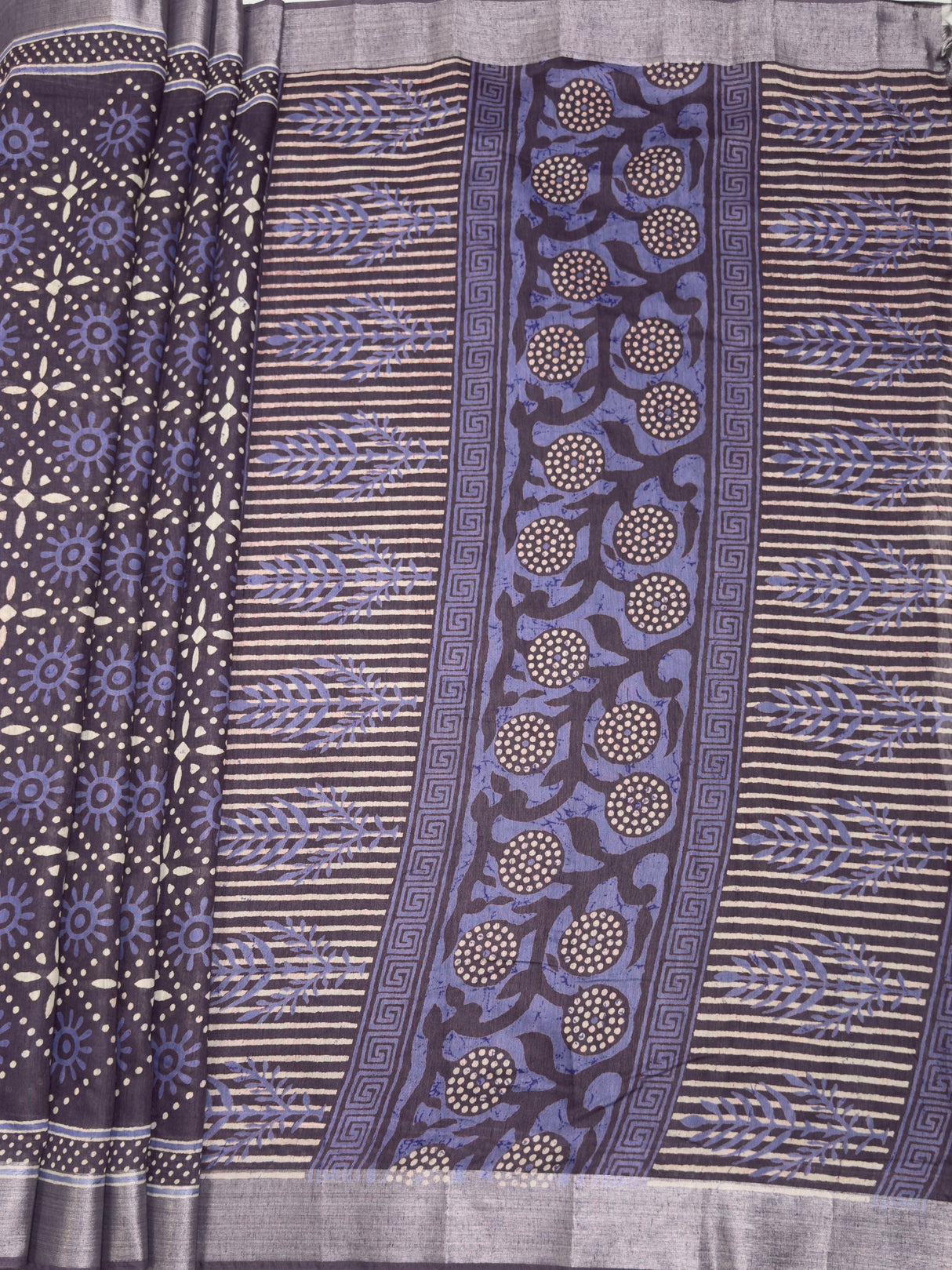 MIMOSA Violet Saree Saree — pallu and zari work detail
