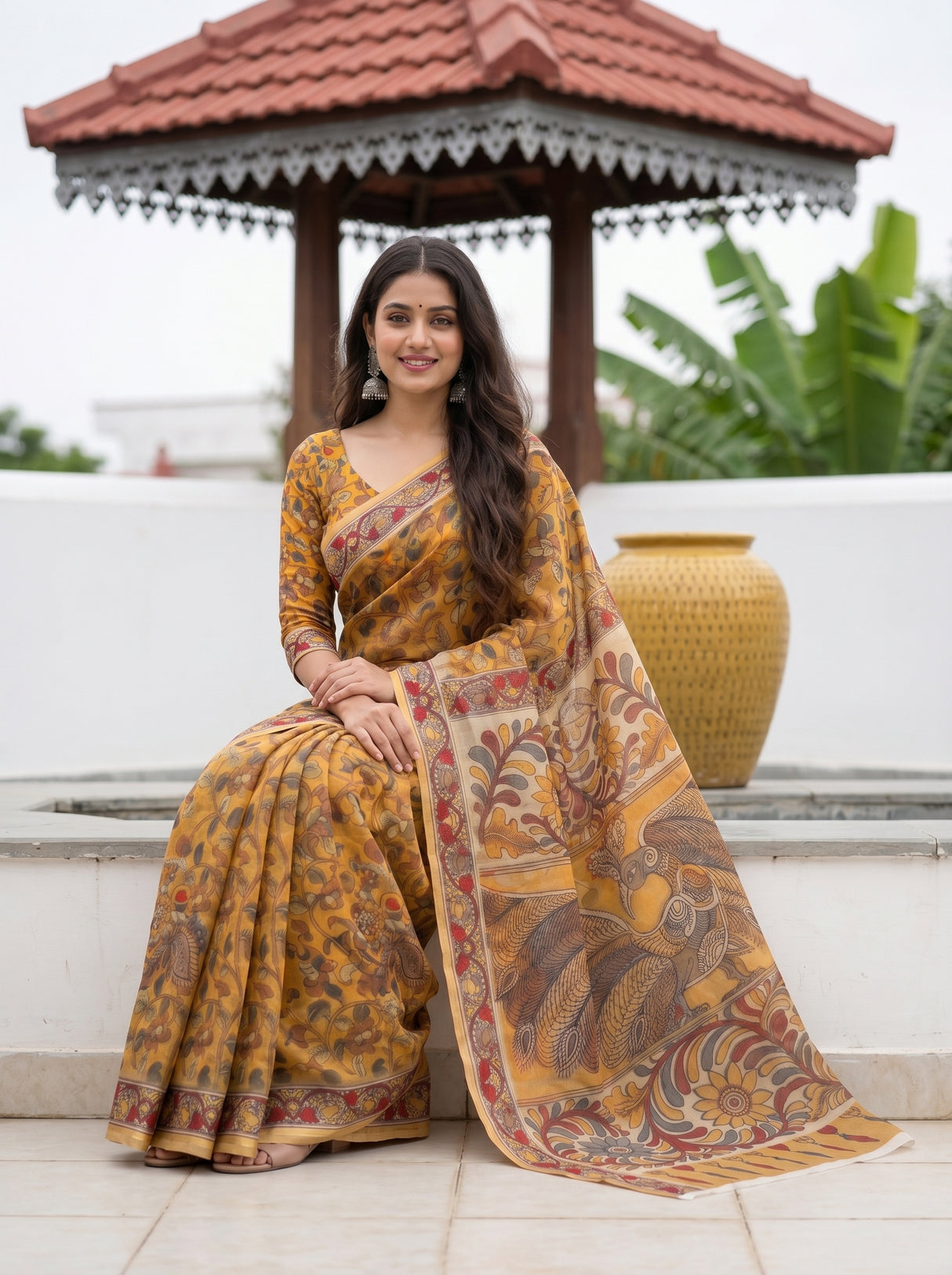 MIMOSA Mustard Saree Saree — pose 8 styling detail