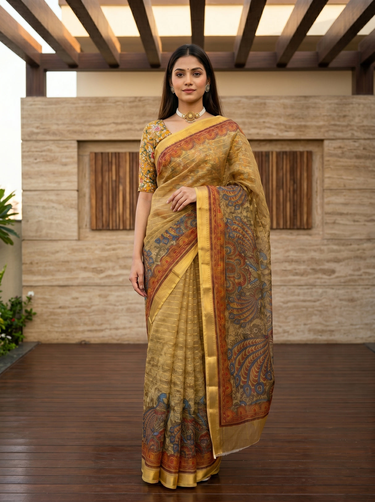 Mustard Saree