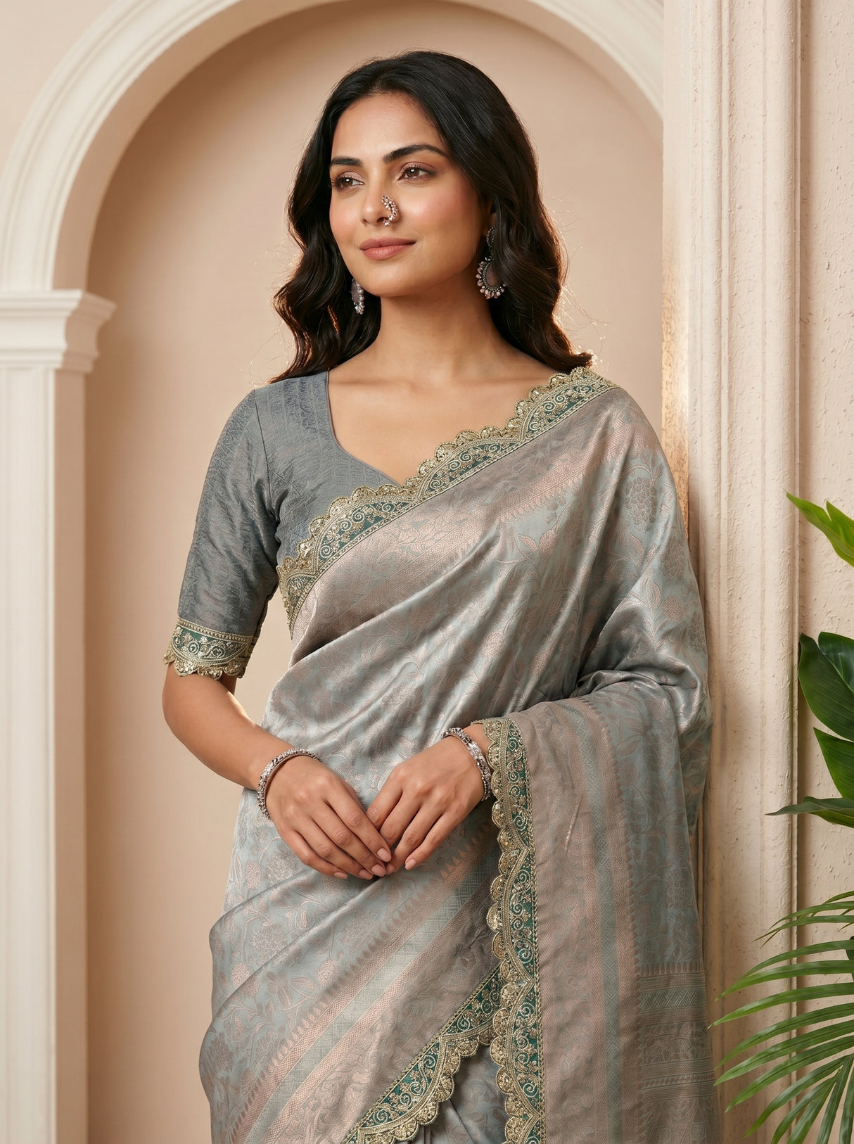 MIMOSA Ananda Saree Saree — pose 10 styling detail