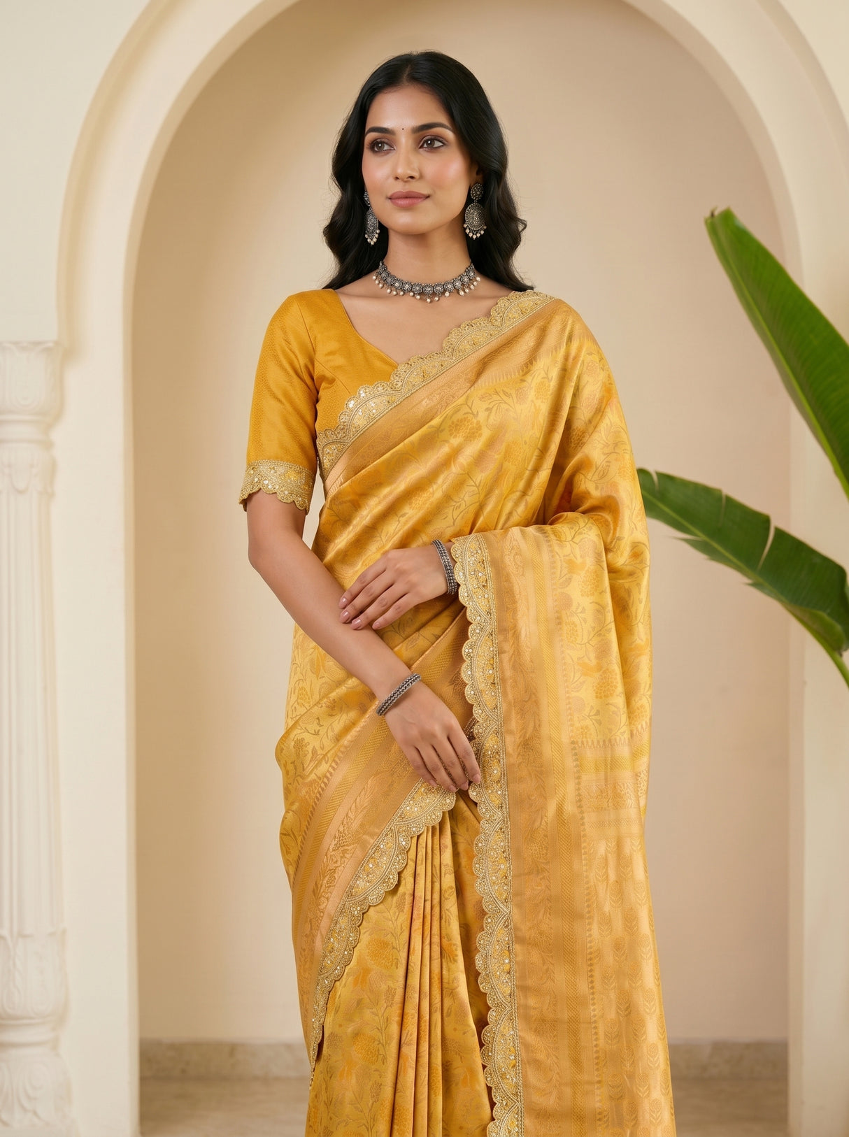 MIMOSA Gold Saree Saree — pose 10 styling detail