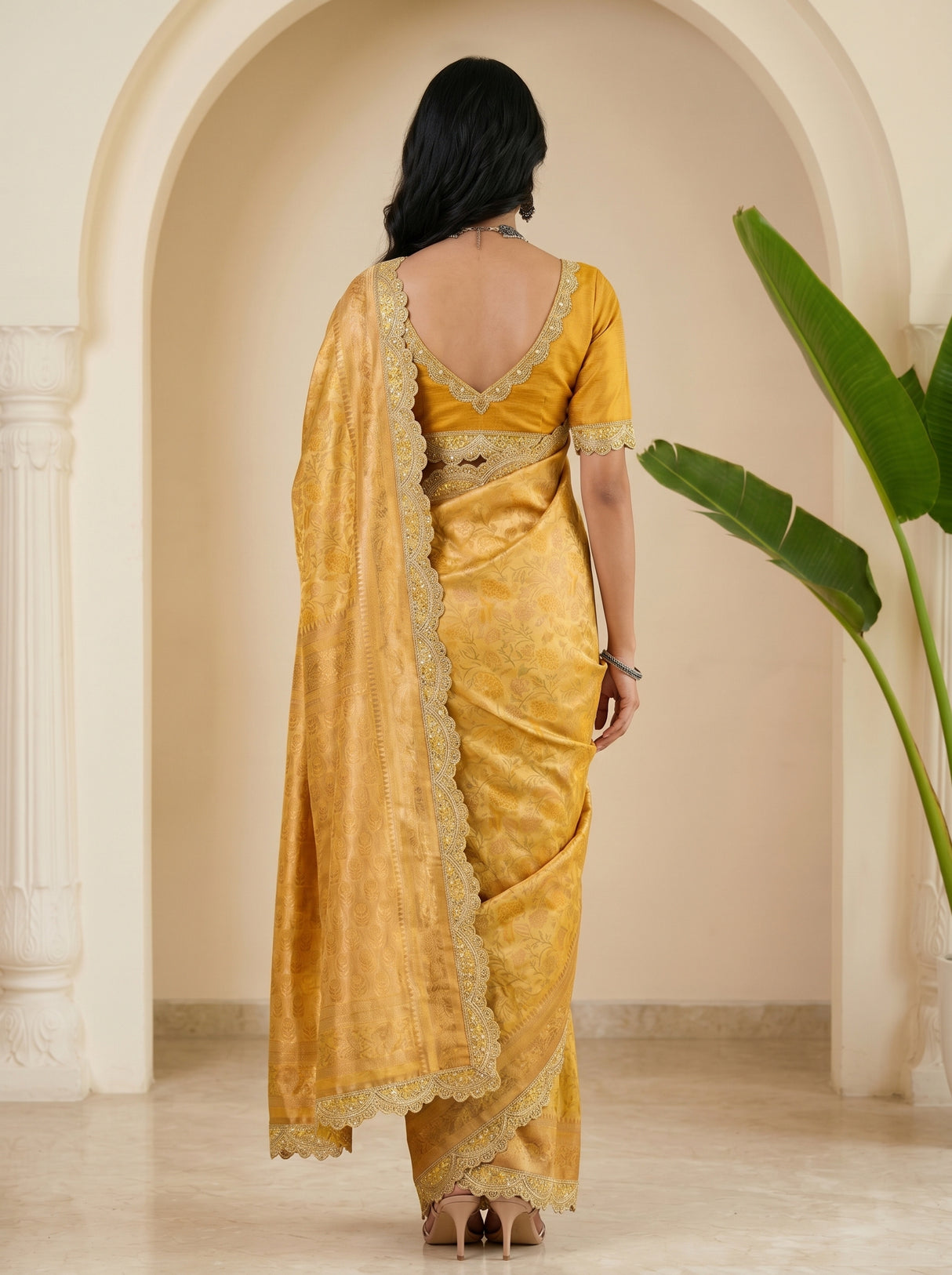 MIMOSA Gold Saree Saree — pose 2 styling detail