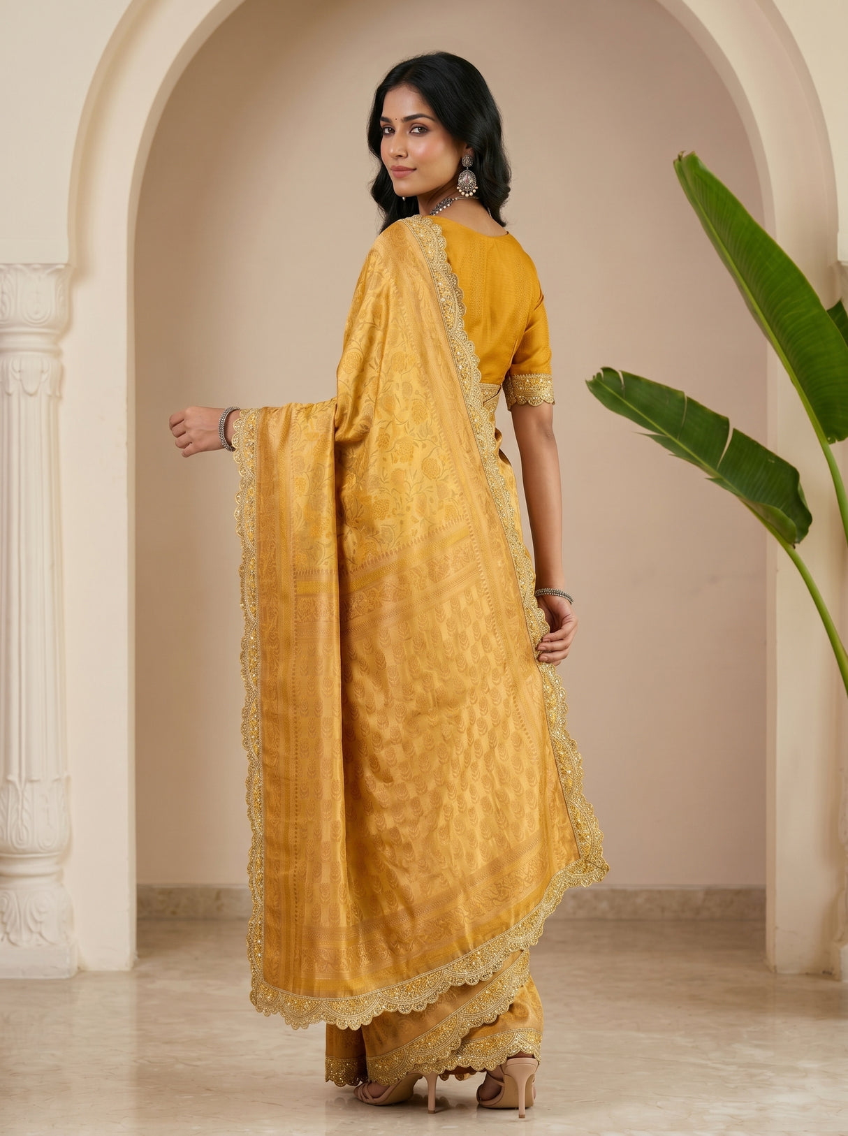 MIMOSA Gold Saree Saree — pose 7 styling detail