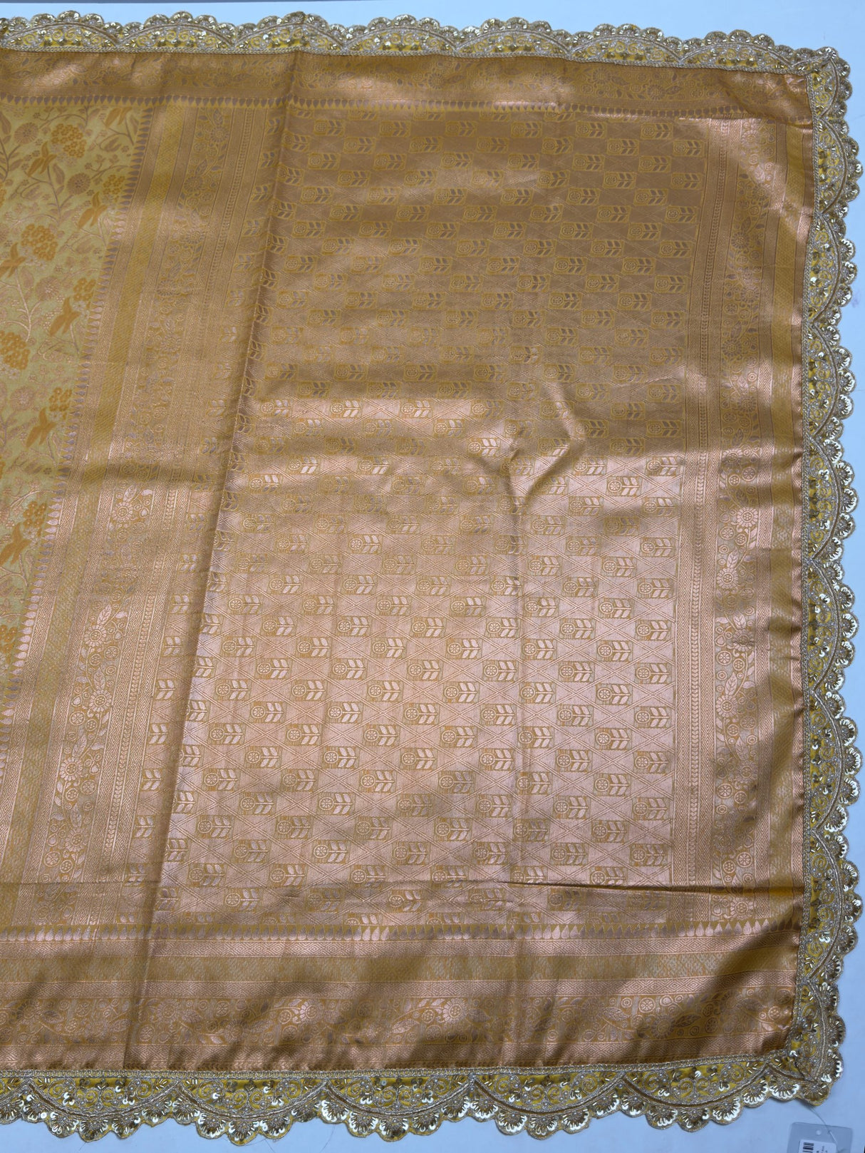 MIMOSA Gold Saree Saree — pallu and zari work detail