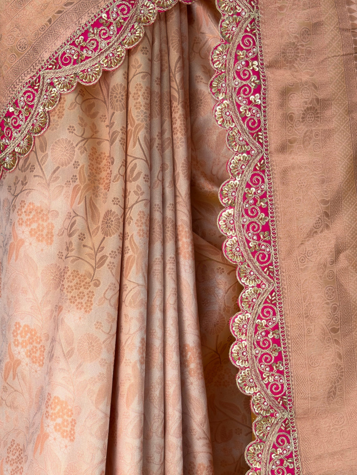 MIMOSA Peach Saree Saree — fleets shot full lifestyle
