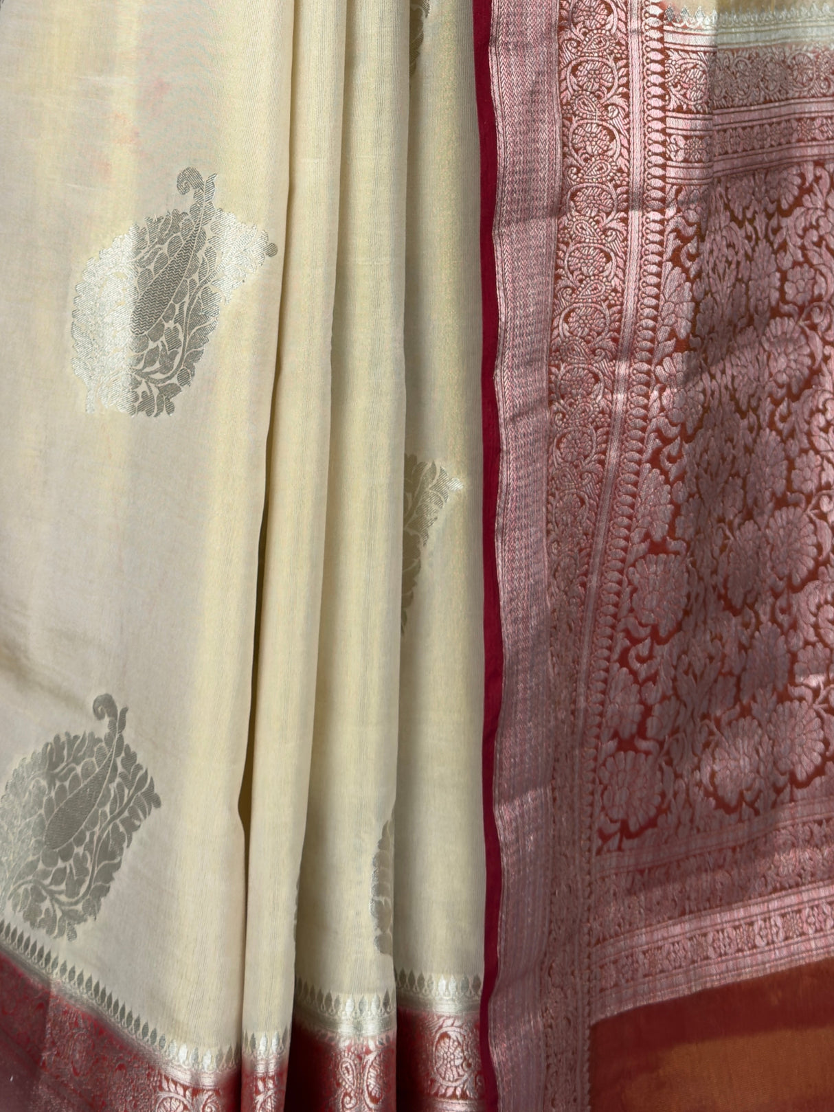 MIMOSA White Kanjivaram Saree — fleets shot full lifestyle