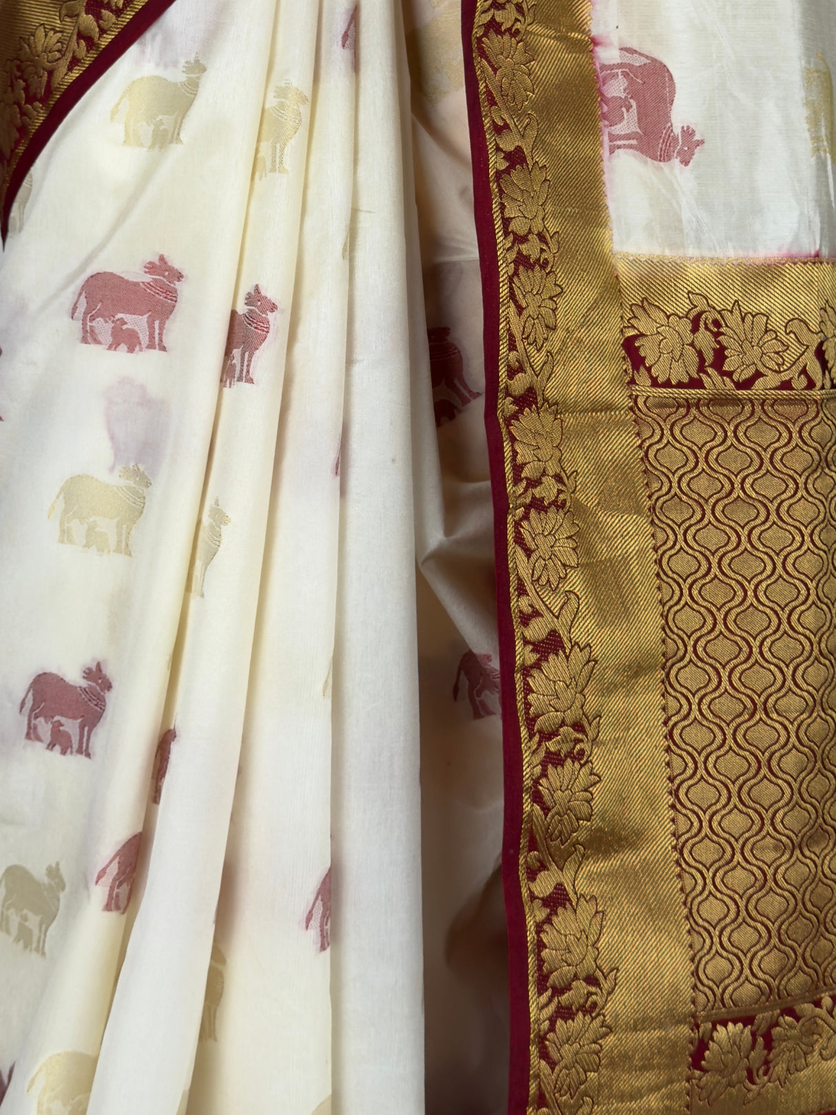 MIMOSA White Kanjivaram Saree — fleets shot full lifestyle