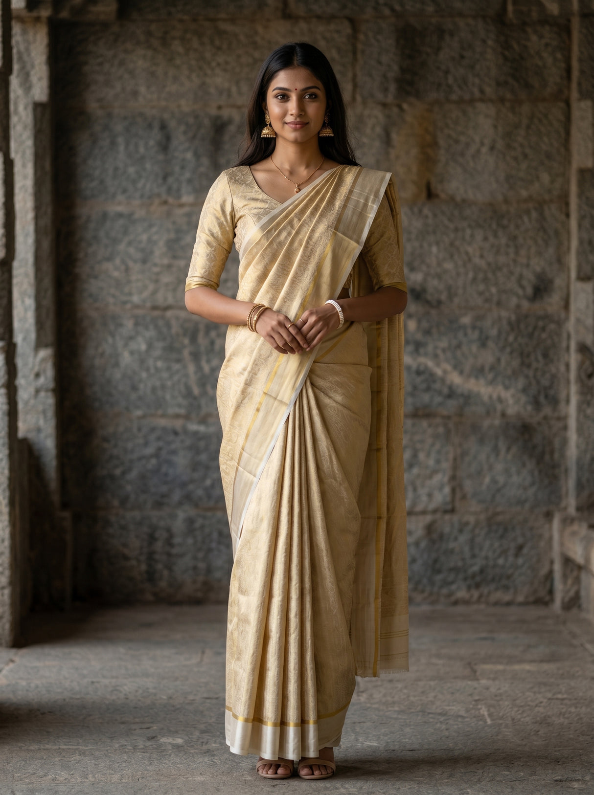 White crepe Saree