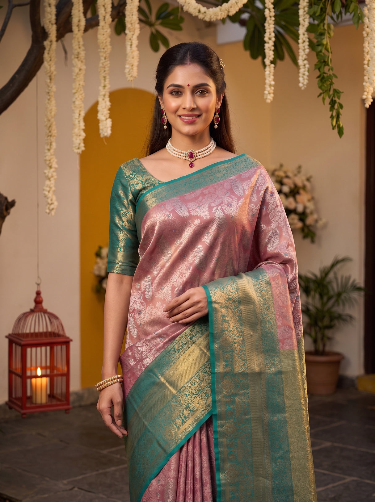 MIMOSA Pink Saree Saree — pose 10 styling detail