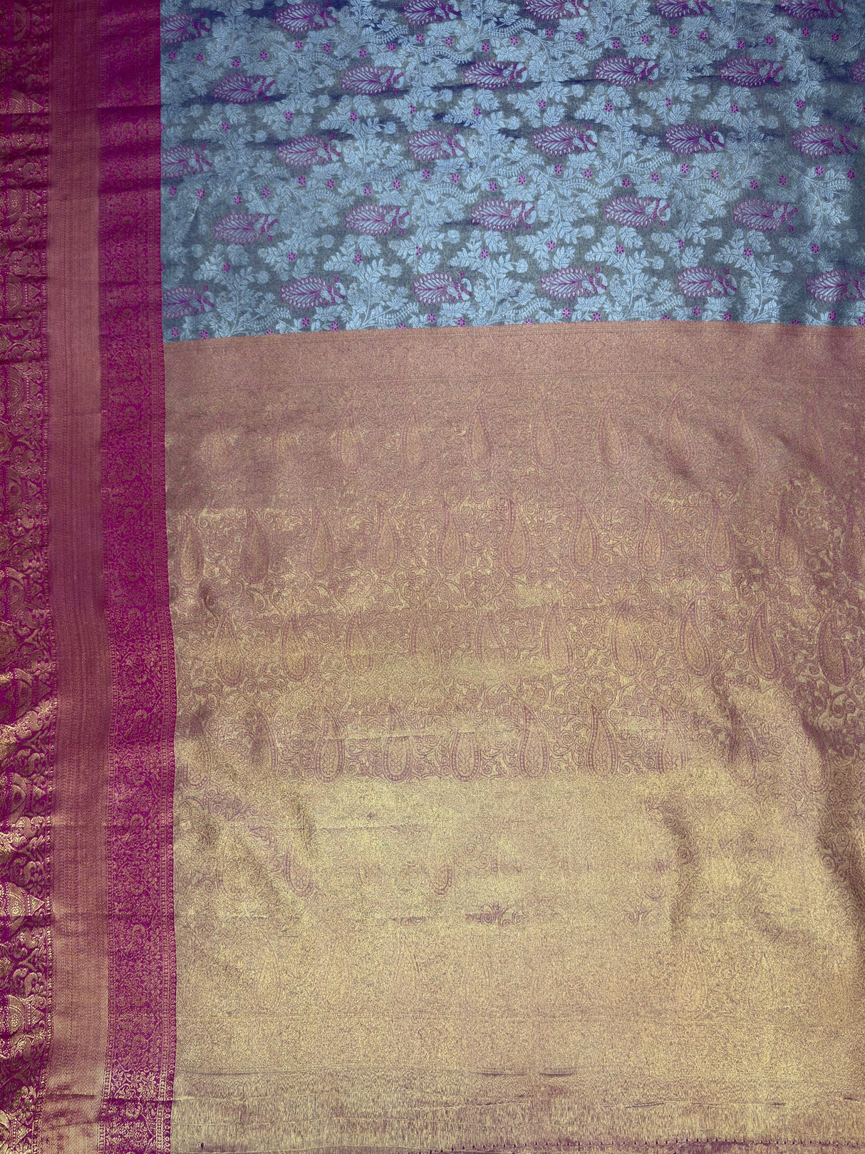 MIMOSA Violet Saree Saree — pallu and zari work detail