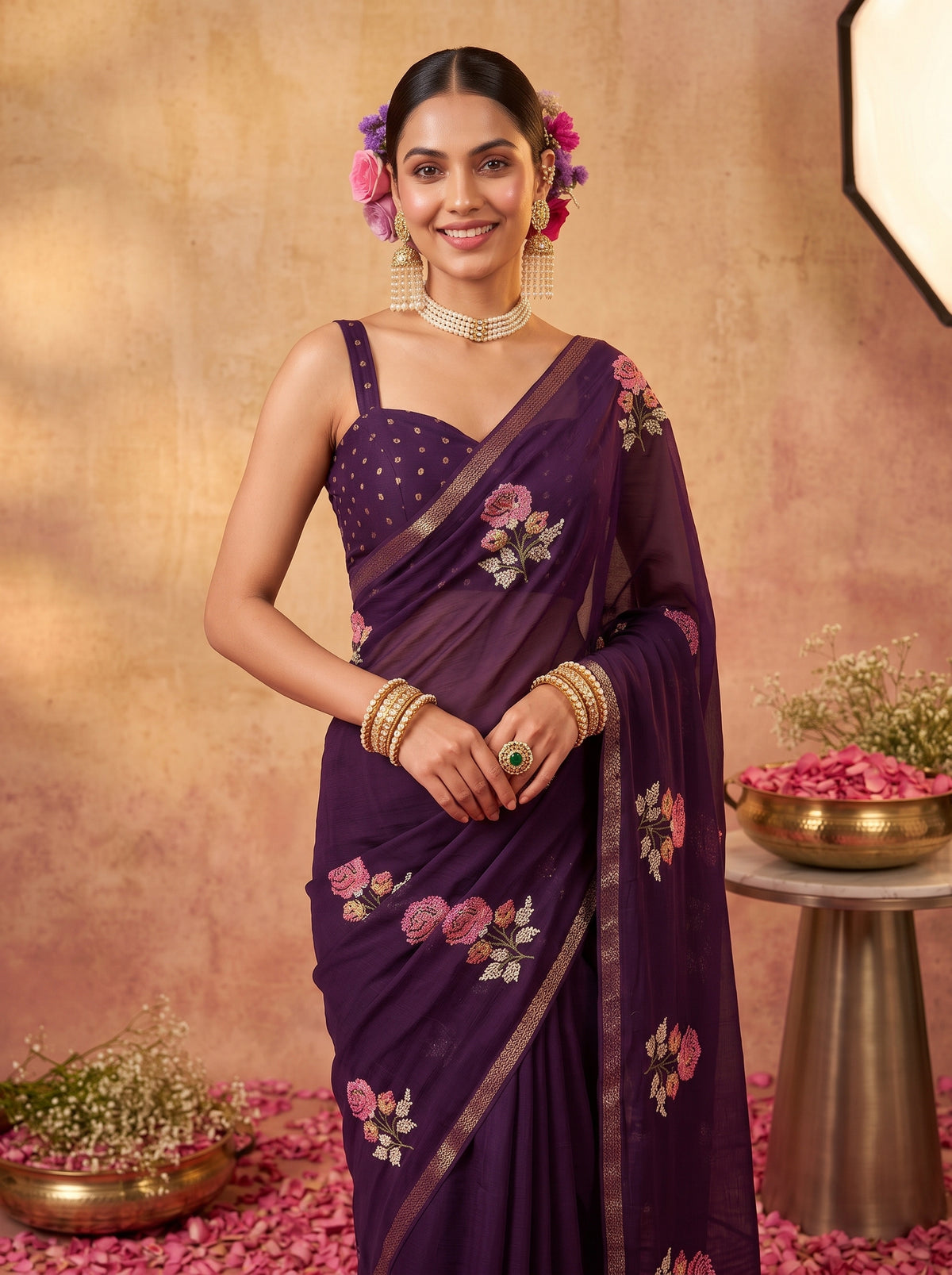 MIMOSA Jamun Jaipur Saree — pose 10 styling detail