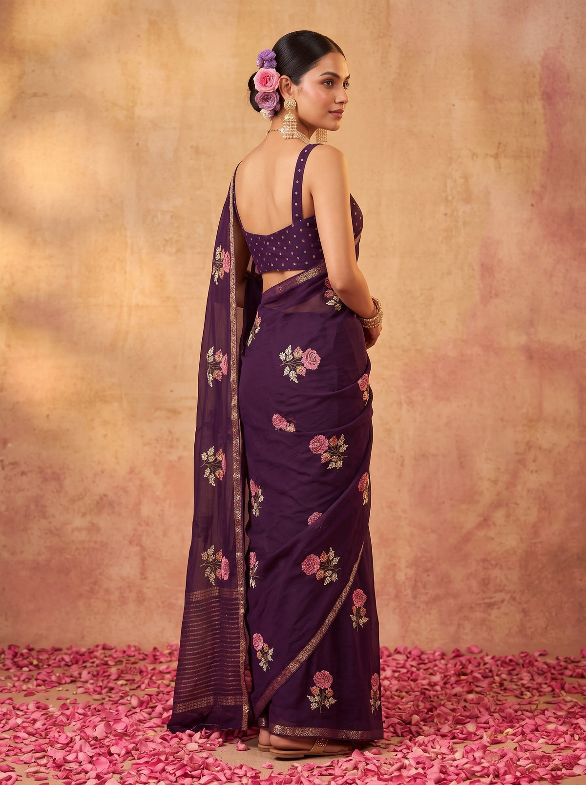 MIMOSA Jamun Jaipur Saree — pose 5 styling detail