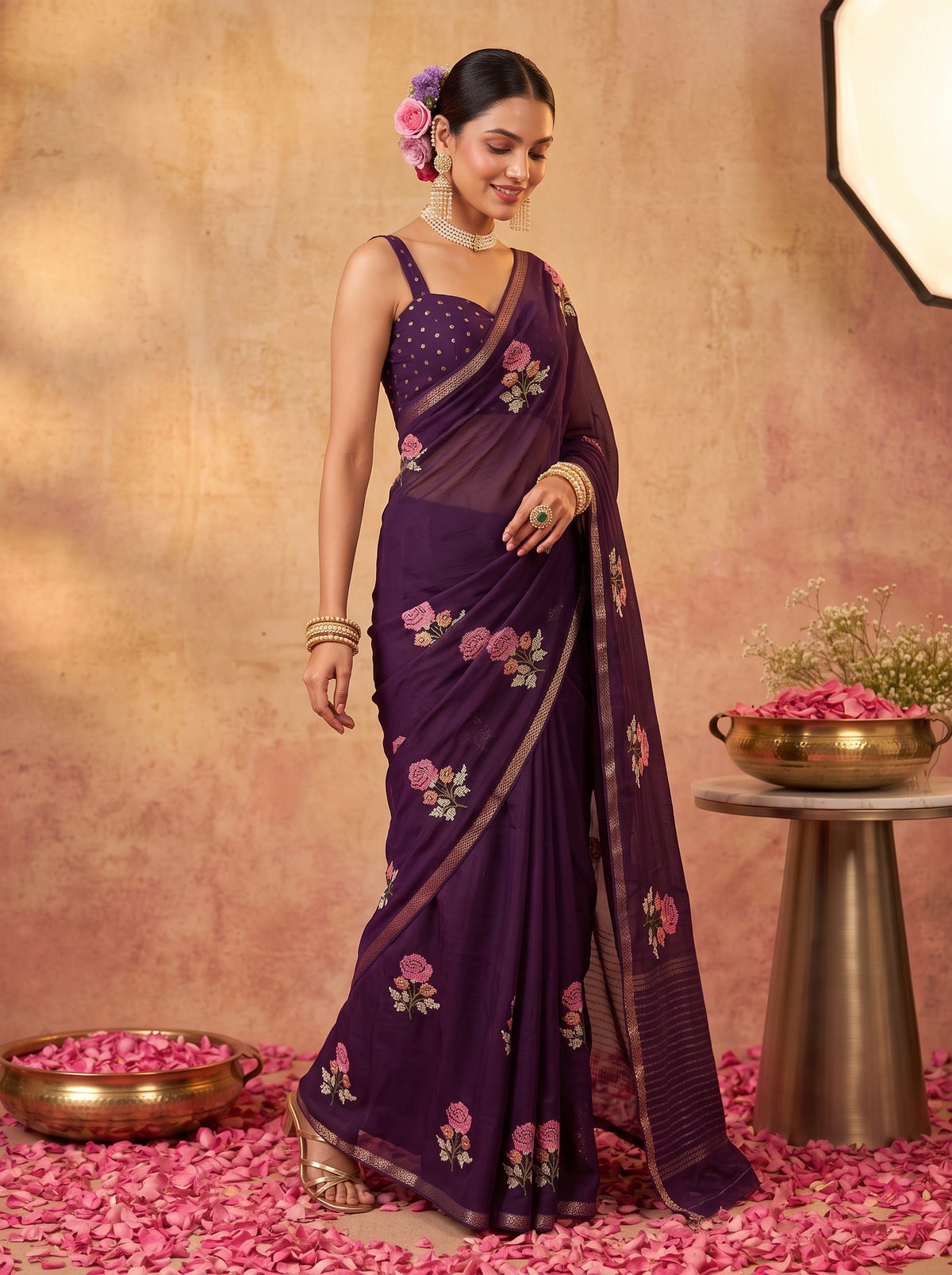 MIMOSA Jamun Jaipur Saree — pose 9 styling detail