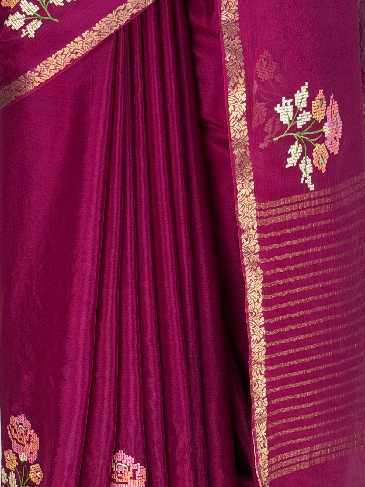 MIMOSA Magenta Jaipur Saree — fleets shot full lifestyle