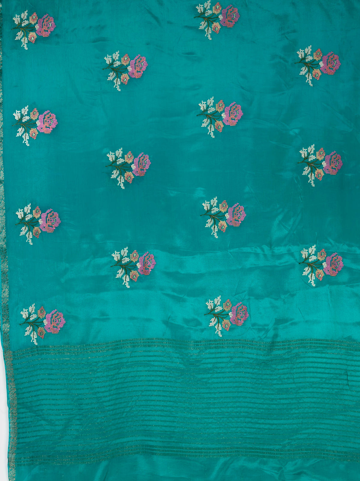 MIMOSA Rama Jaipur Saree — pallu and zari work detail