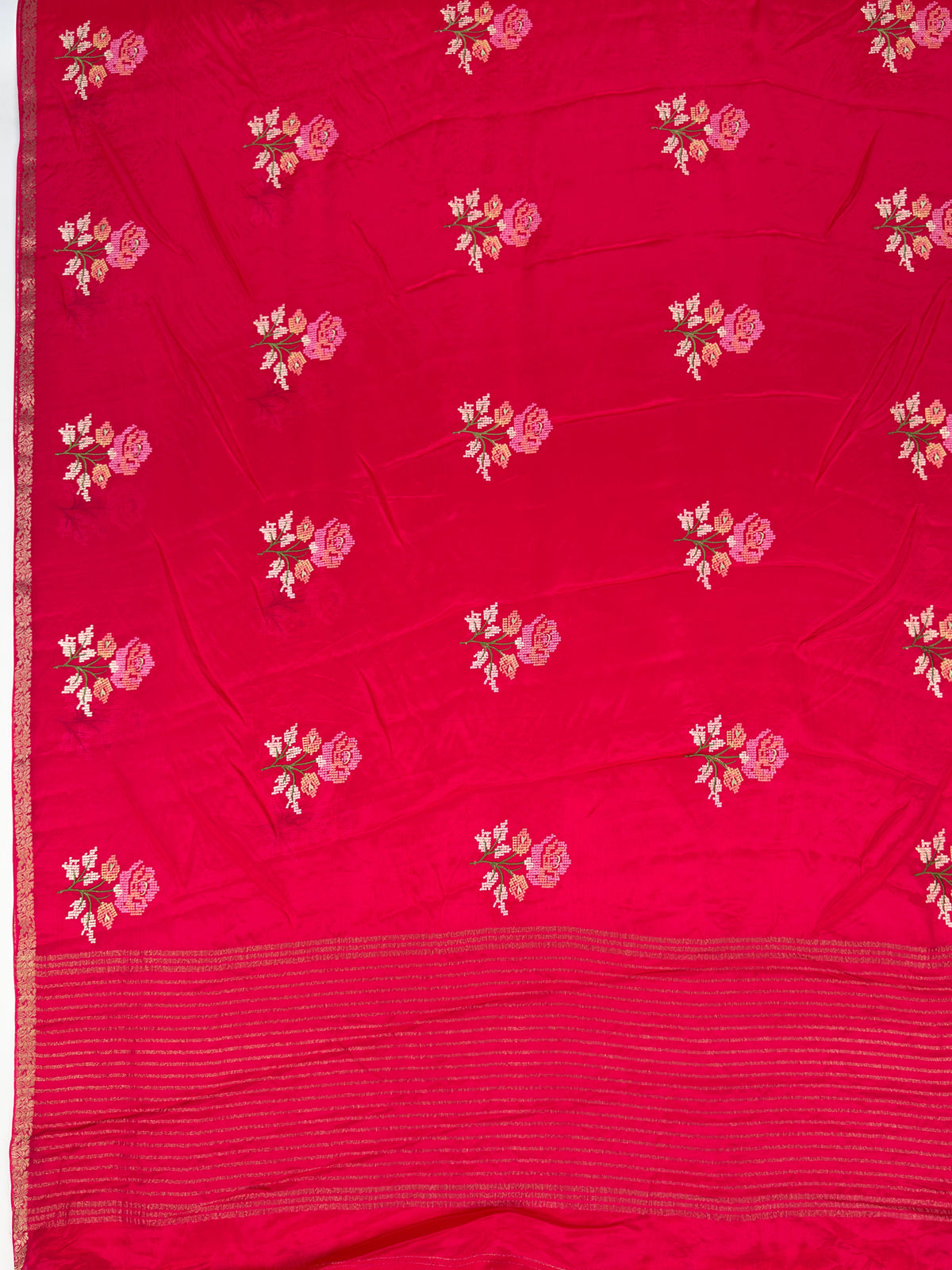 MIMOSA Rani Jaipur Saree — pallu and zari work detail