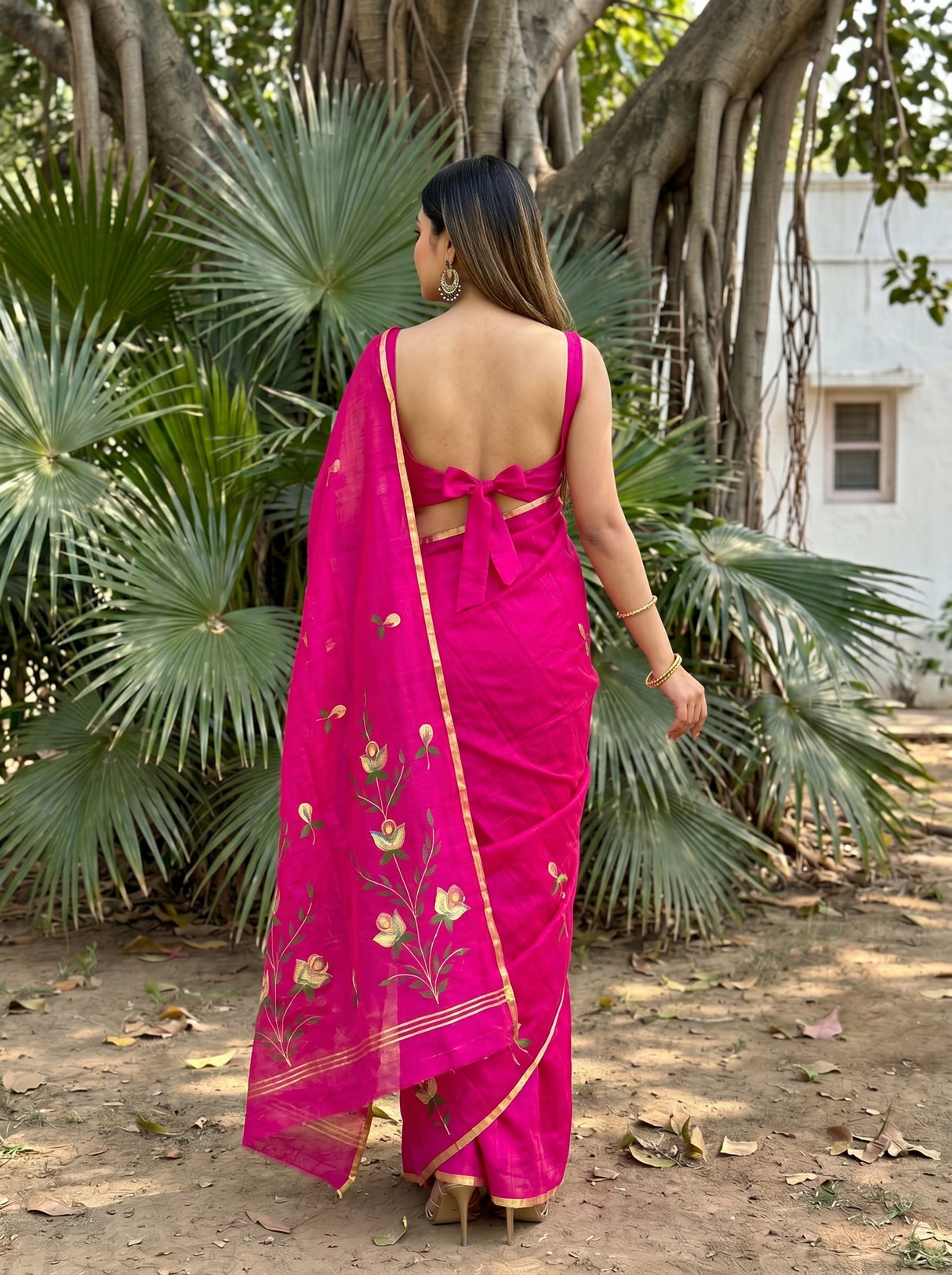 MIMOSA Rani Banarasi Art Silk Saree — Saree Pallu and Body Shot