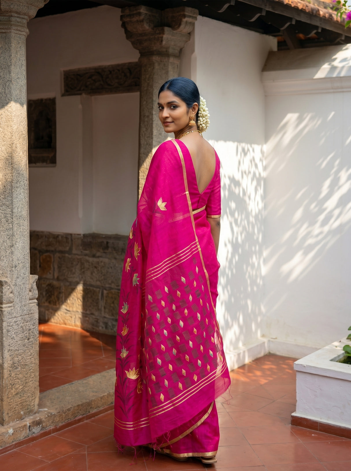 MIMOSA Rani Banarasi Art Silk Saree — pose 10 styling detail