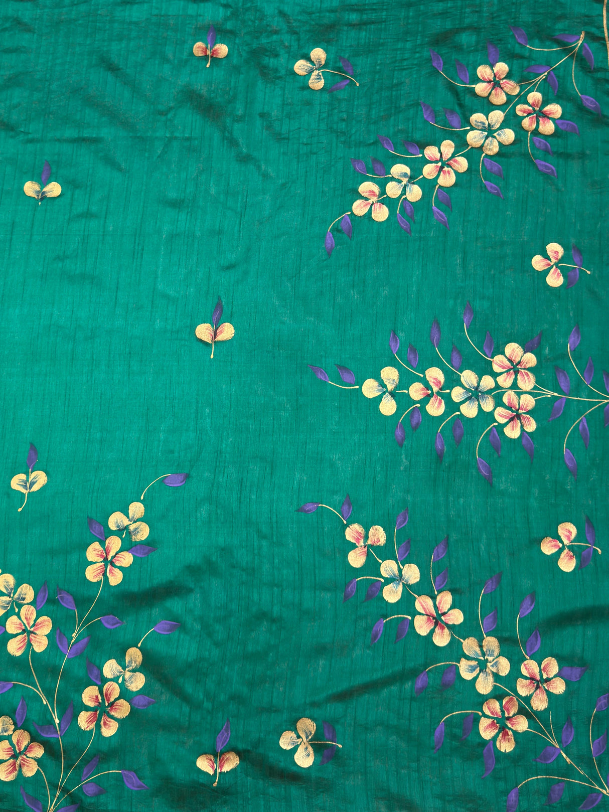MIMOSA Rama Banarasi Art Silk Saree — pallu and zari work detail