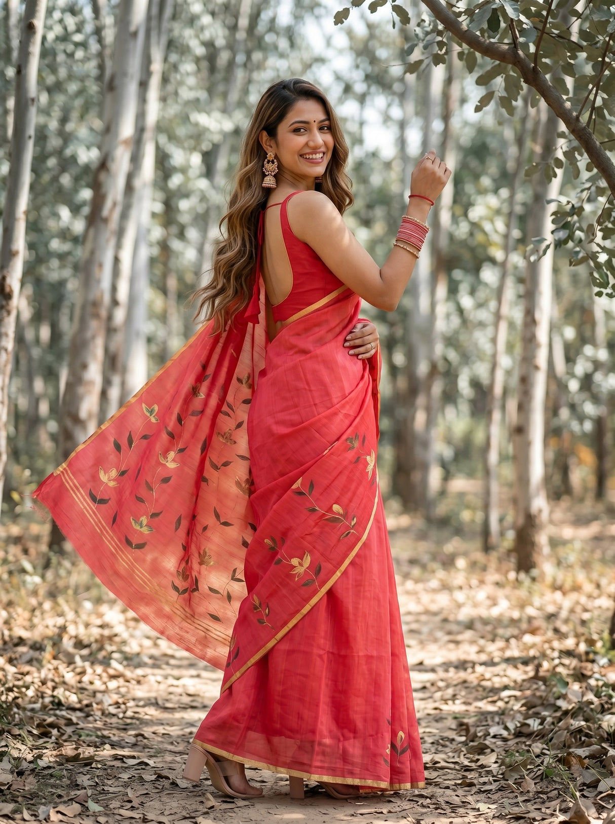 MIMOSA Gajari Banarasi Art Silk Saree — pallu and body detail