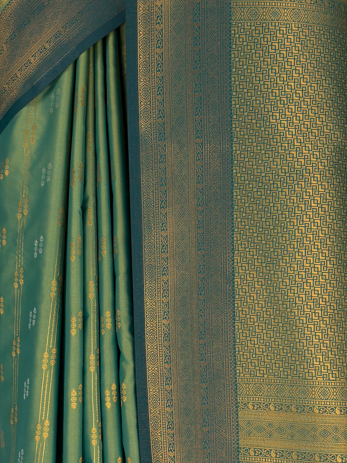 MIMOSA Green Saree Saree — fleets shot full lifestyle
