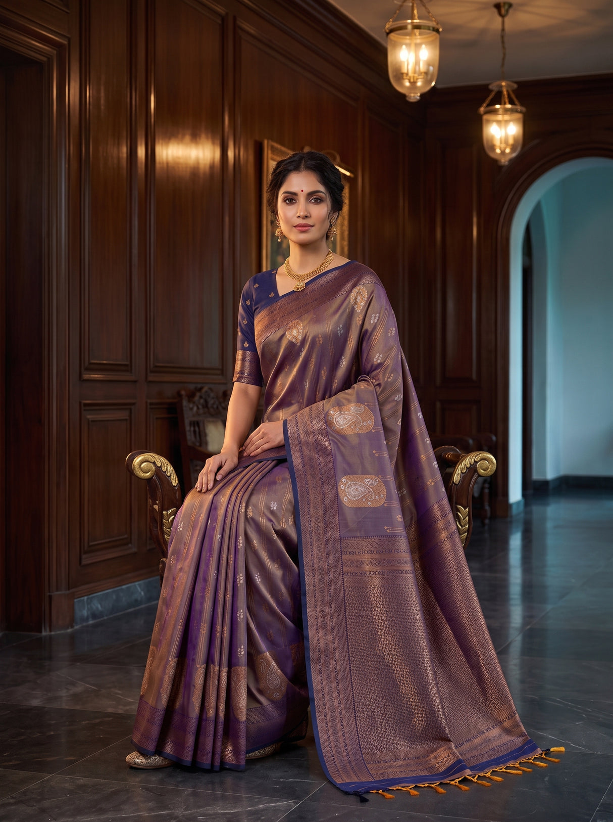 MIMOSA Grey Saree Saree — pose 8 styling detail