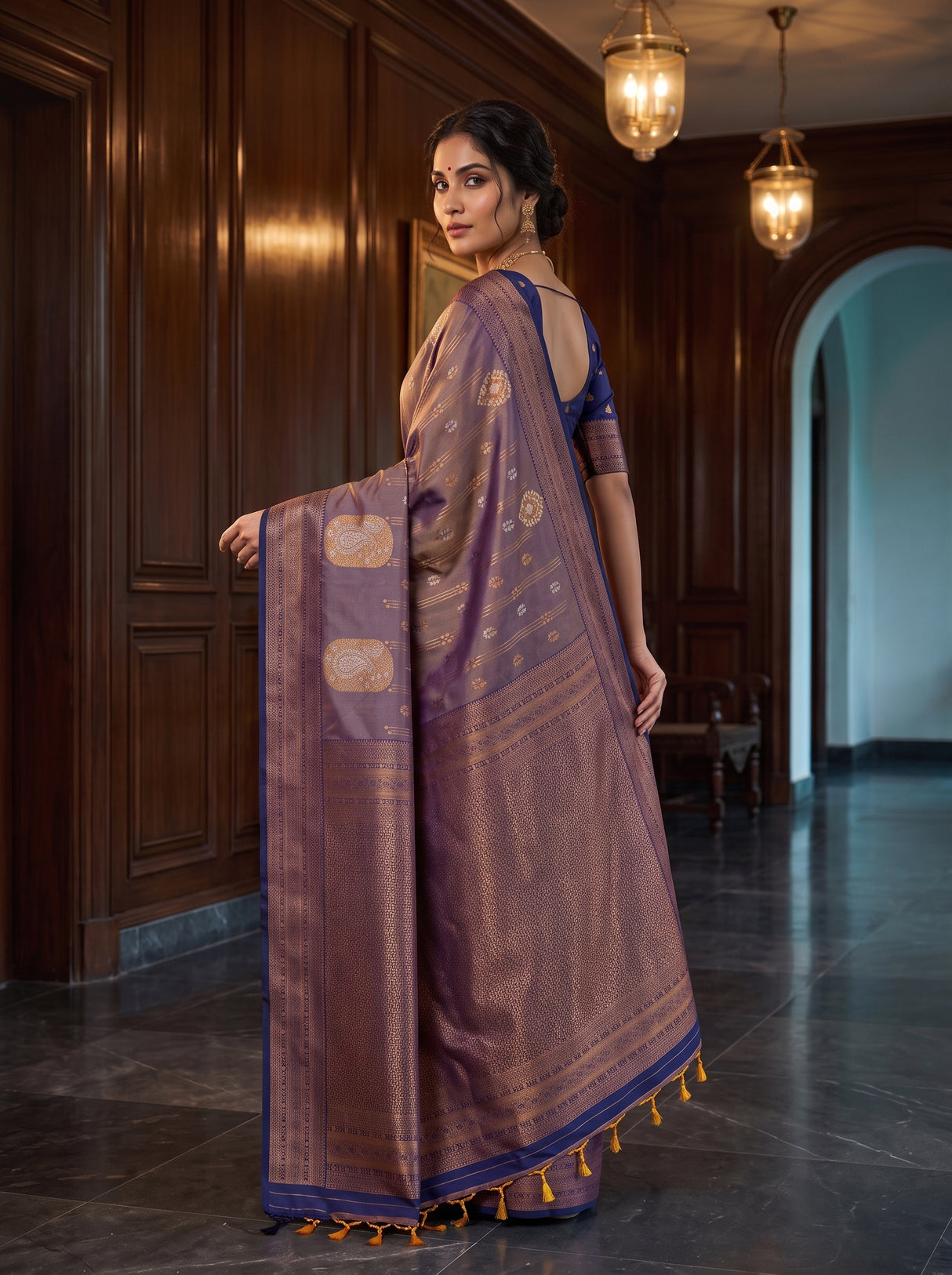 MIMOSA Grey Saree Saree — pose 9 styling detail