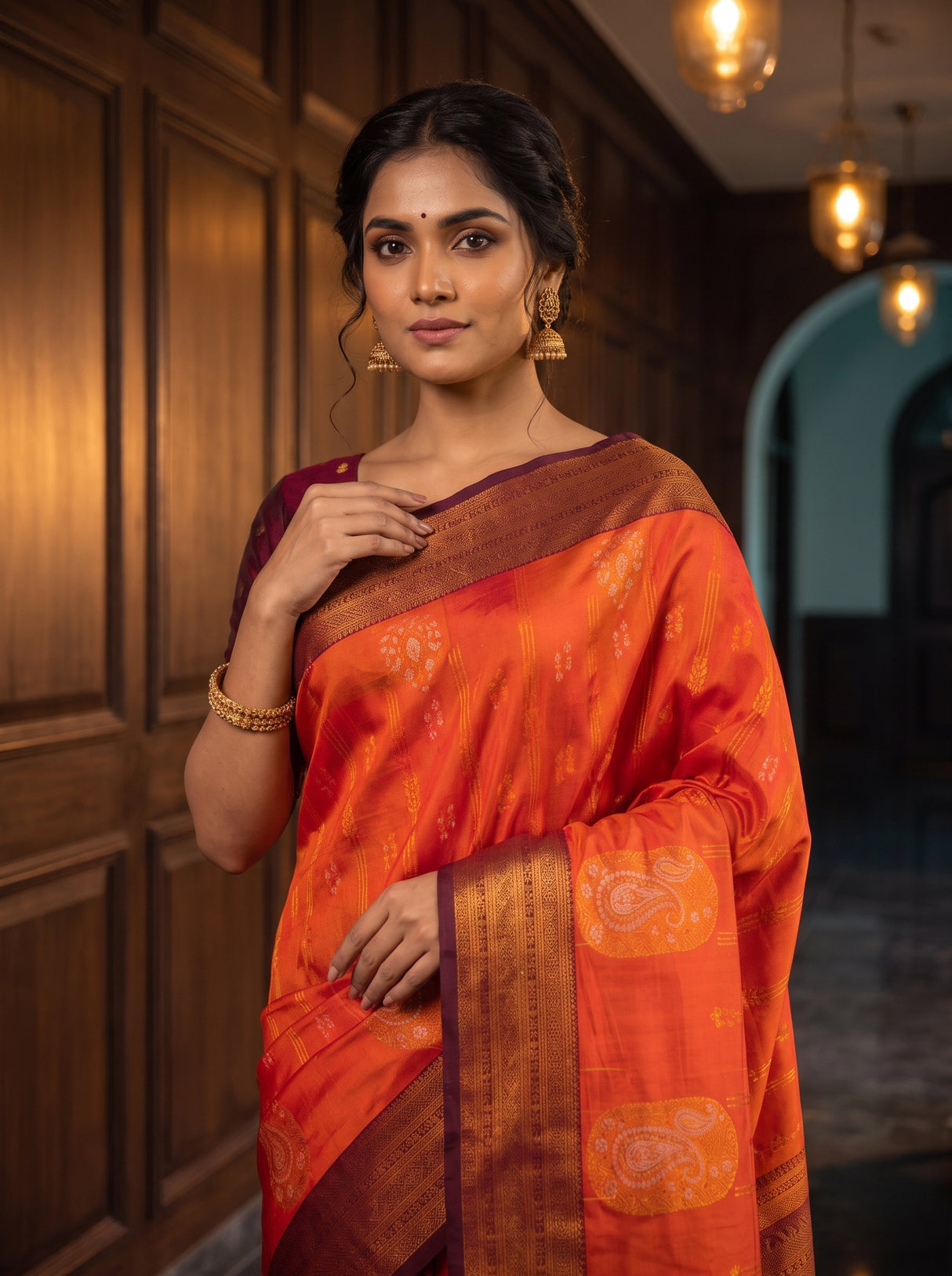 MIMOSA Mustard Saree Saree — pose 10 styling detail