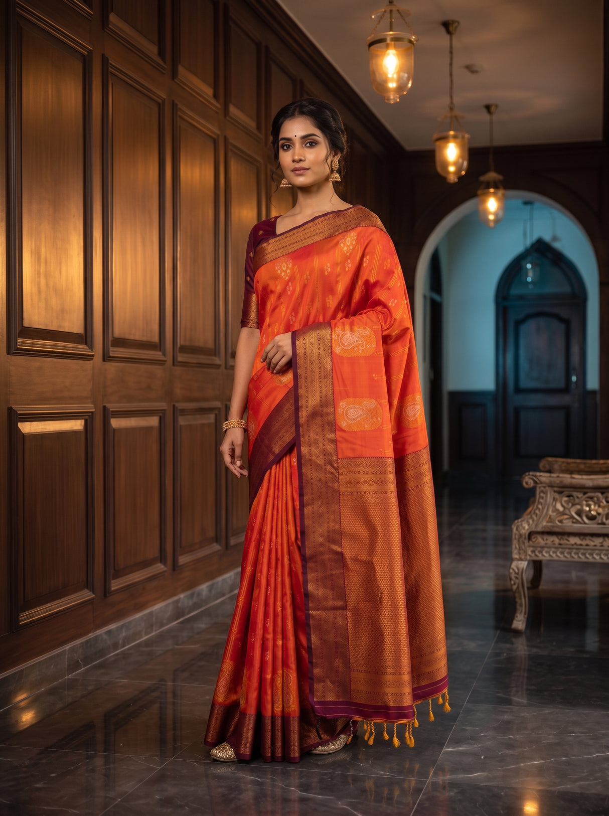 MIMOSA Mustard Saree Saree — pose 5 styling detail